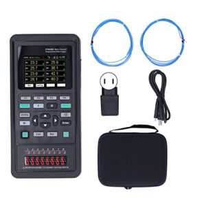 Multichannel Temperature Tester, U Disk Storage Function, overheat Alarm, TFT HD Display, Temperature Data Logger, 100240VAC Plug for Testing US Plug