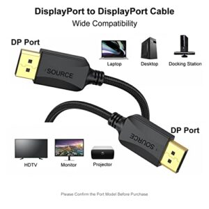 XiAyriky 4K DisplayPort to DisplayPort Cable 10 Feet, 2-Pack DP to DP Cable, Display Port Cable 10FT - 4K 60Hz, 2K 144Hz, 2K 165Hz Computer, Laptop, TV, Docking Station, Graphics Card and More