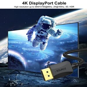 XiAyriky 4K DisplayPort to DisplayPort Cable 10 Feet, 2-Pack DP to DP Cable, Display Port Cable 10FT - 4K 60Hz, 2K 144Hz, 2K 165Hz Computer, Laptop, TV, Docking Station, Graphics Card and More