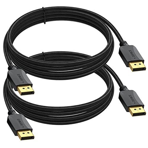 XiAyriky 4K DisplayPort to DisplayPort Cable 10 Feet, 2-Pack DP to DP Cable, Display Port Cable 10FT - 4K 60Hz, 2K 144Hz, 2K 165Hz Computer, Laptop, TV, Docking Station, Graphics Card and More