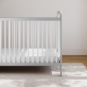 Storkcraft Pasadena 3-in-1 Convertible Crib (Pebble Gray/White) – GREENGUARD Gold Certified, Converts to Daybed and Toddler Bed, Fits Standard Full-Size Crib Mattress, Adjustable Mattress Height