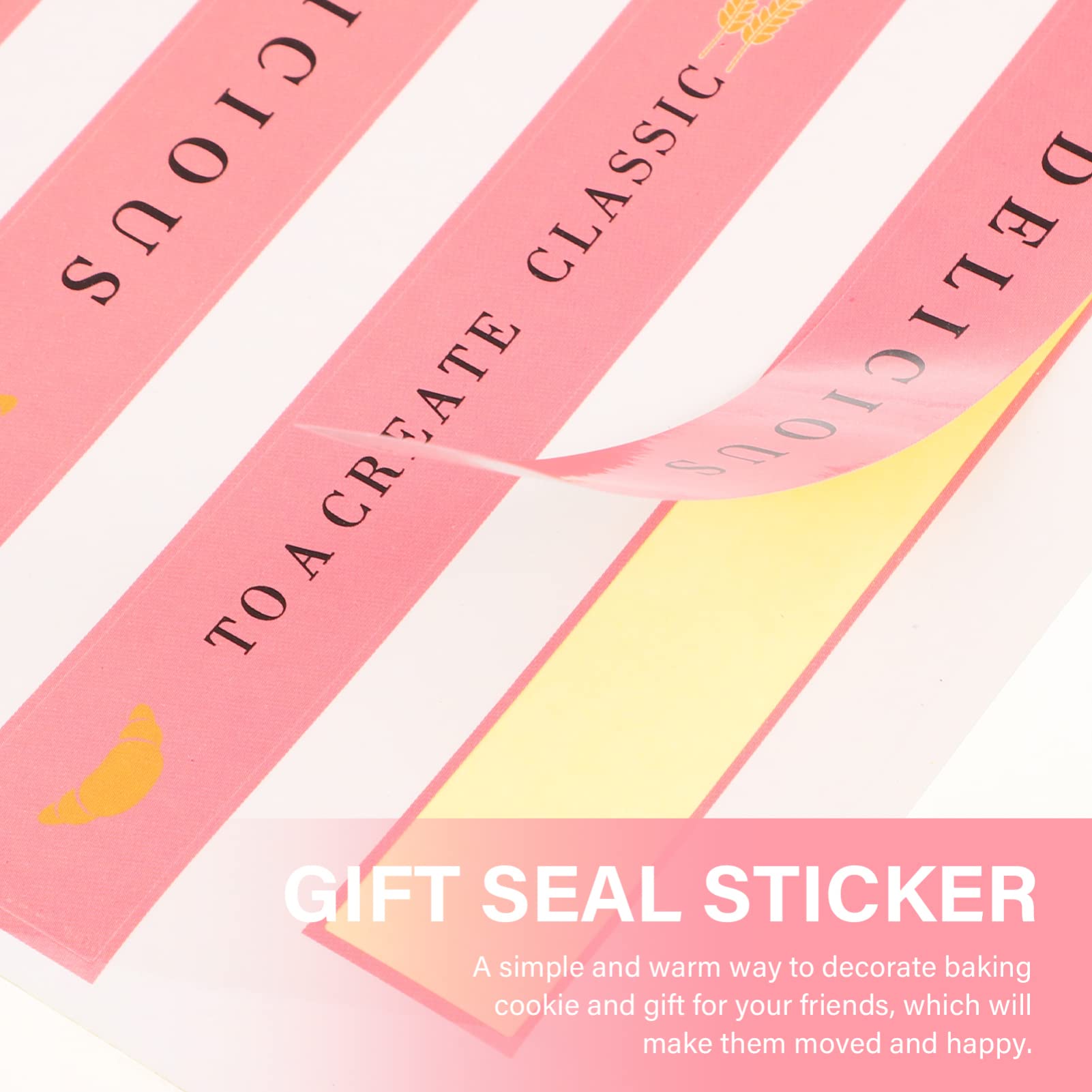 Stocking Stuffer 50Pcs Wrapping Seal Decals Package Sticker Box Seal Decal Stickers Self- Adhesive Food Retail Sealing Stickers