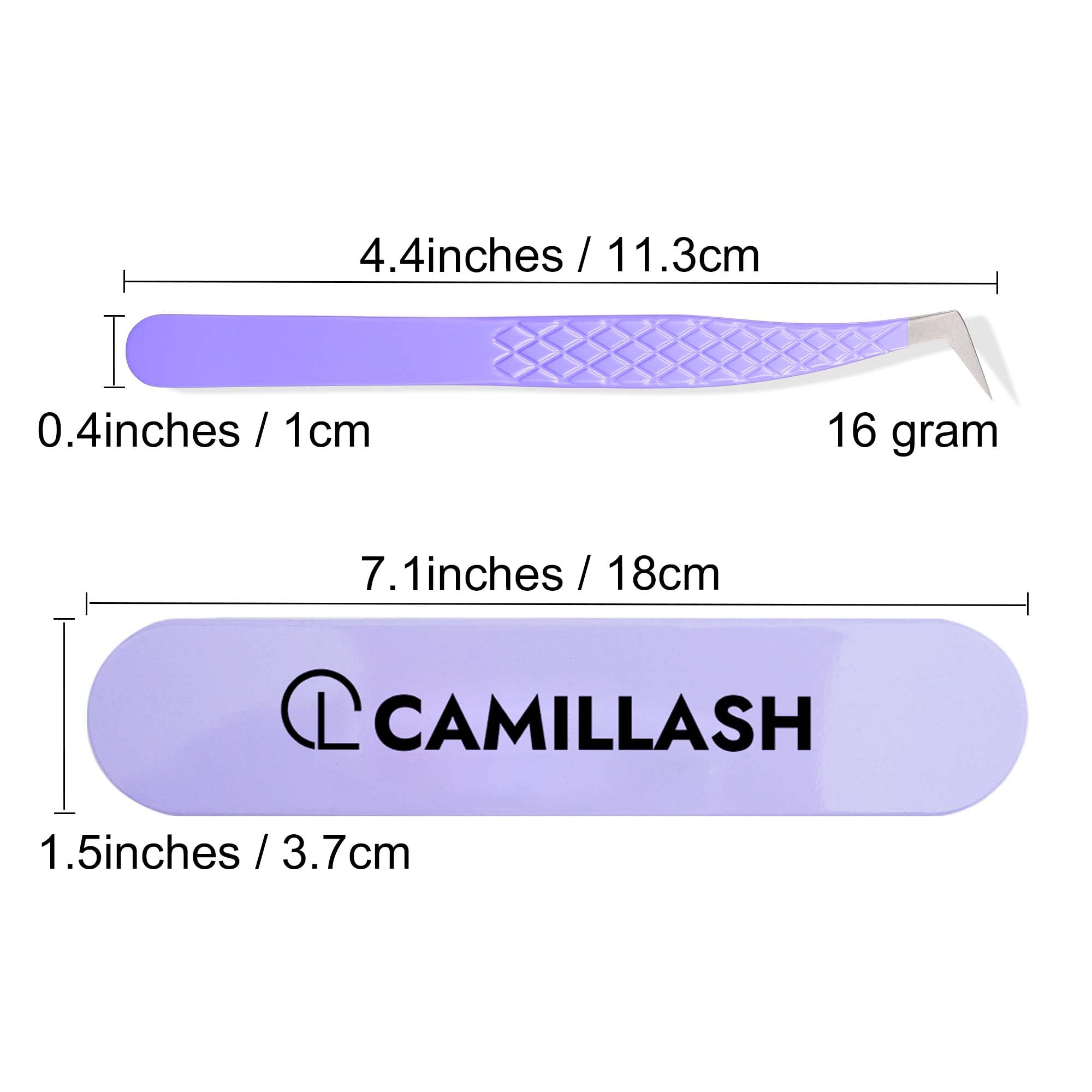 Fiber Tip Lash Tweezers For Eyelash Extension Tweezers Professional Artist Tech Work Kit Tools,Best Volume Eyelash Lashes Extensions Purple Tweezers Precision Supplies(Boot)