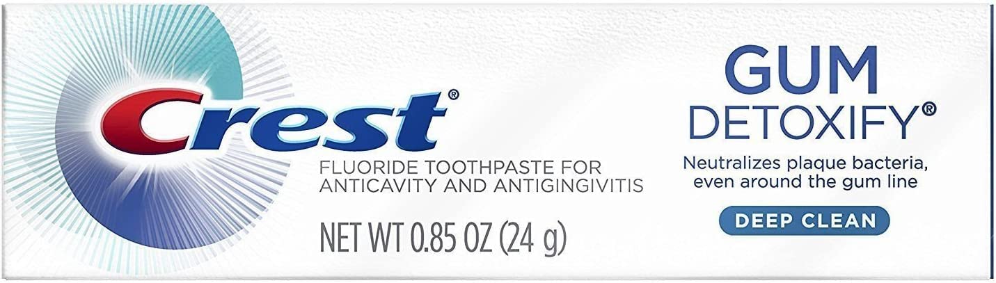 Crest Gum Detoxify Toothpaste, Deep Clean, Travel Size, 0.85 oz (24g)- Pack of 10