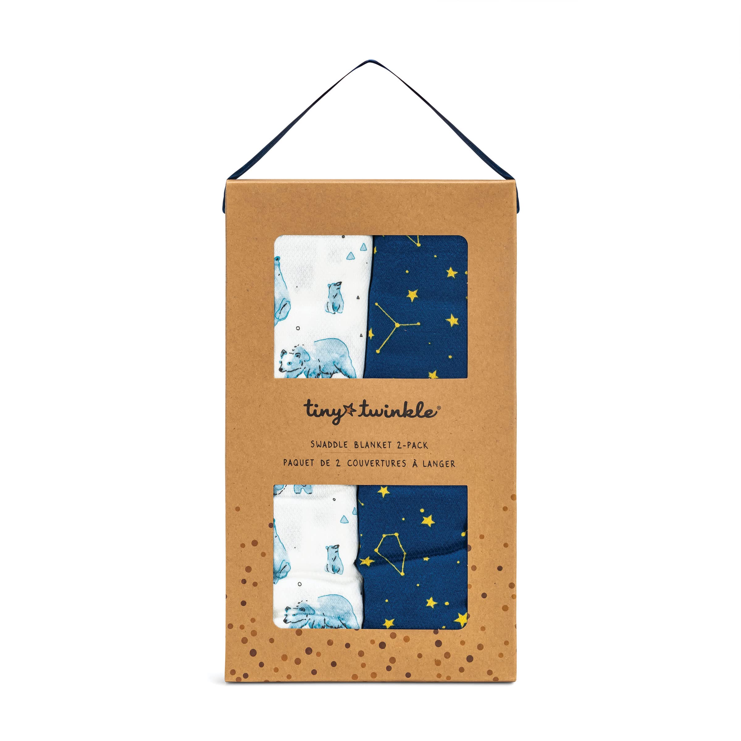 Tiny Twinkle Kaffle Swaddle Blanket 2-Pack - Soft and Silky Baby Blanket to Wrap and Swaddle Newborns, Sized 47 x 47