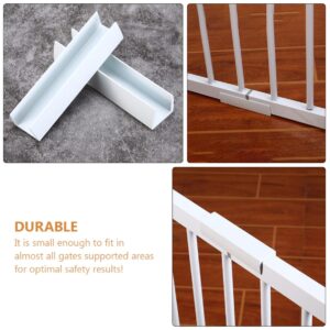 Kisangel 12 Pcs Safety Door Reinforcement Slot Pet Playpen Gate for Stairs Fence Accessories Fence Repair Groove Downstair Parts Dog Gate Reinforcement Baby PVC Support Feet The Fence White