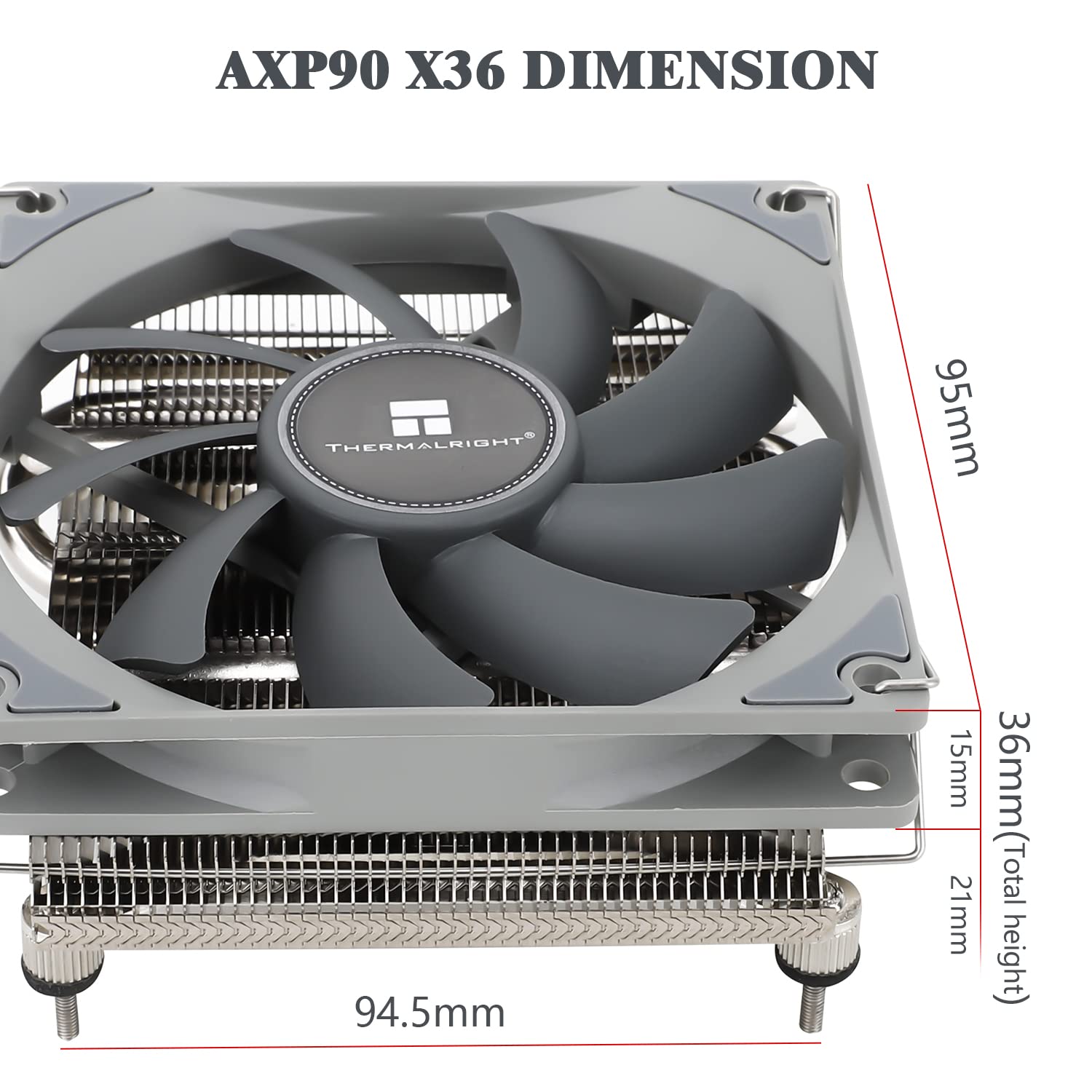 Thermalright AXP90 X36 Low Profile ITX CPU Cooler, 36mm Height, TL-9015 Slim PWM CPU Fan, Computer ITX Heatsink Cooler, for AMD:AM4 AM5/Intel LGA1150/1151/1200/1700