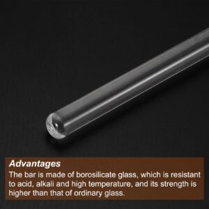 MECCANIXITY 3.3 Borosilicate Glass Stick 11.81" Length 10mm Dia Stir Rod Mixing Tools with Both Ends Round for Lab Kitchen Science 3Pcs