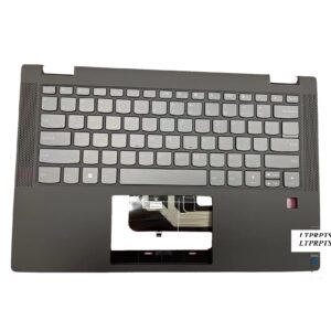 LTPRPTS Replacement Laptop Upper Case Palmrest Backlit Keyboard Assembly Part for Lenovo Flex 5-14IIL05 ARE05 ITL05 5CB0Y85490 Gray