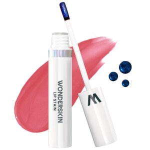 wonderskin wonder blading lip stain peel off masque - long lasting, waterproof and transfer proof pink lip tint, matte finish peel off lip stain (romance masque)