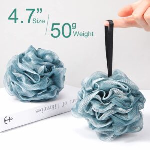 48 Pack Bath Sponge Shower Loofahs Bulk 50g Soft Net Body Scrubber Sponge Ball Body Shower Puff Mesh Pouf Bath Scrunchies Body Wash Puff for Men and Women Exfoliating Shower Pouf Balls (Classic Color)