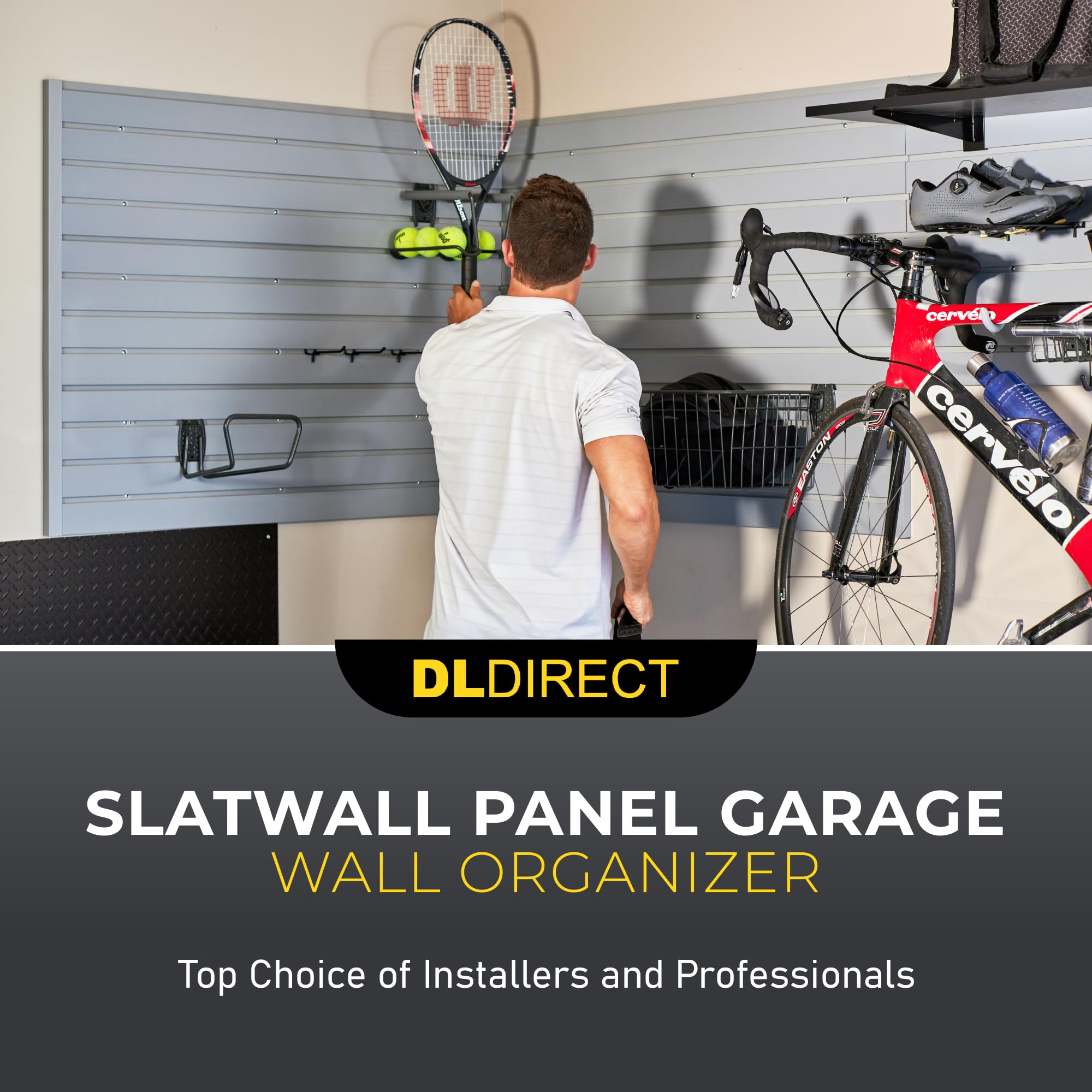 4'H x 8'W Slatwall Panel Garage Wall Organizer: Heavy Duty Wall Mounted PVC Wall Rack, Interlocking Slat Wall Paneling for Garage Wall Storage, Slatwall Board or Slatwall Shelves System - White