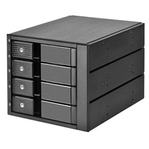 silverstone technology fs304-12g three 5.25" bay to four 3.5" sas-12g / sata 6gbit/s trayless hot-swap cage, sst-fs304b-12g