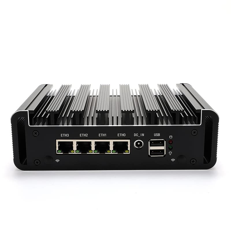 Jasper Lake Celeron N5105 Quad Core Firewall Micro Appliance, Mini PC, Nano PC, Router PC with 8G RAM 128G SSD, 4 RJ45 2.5GBE Port AES-NI Compatible with Pfsense