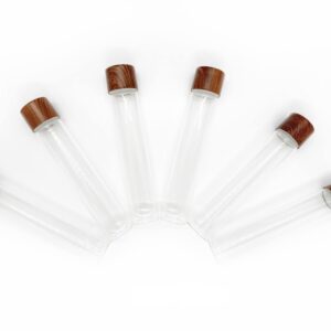 Glass Preroll Vials with Child Resistant Cap - 120mm Glass Tube (6, Mahogony)