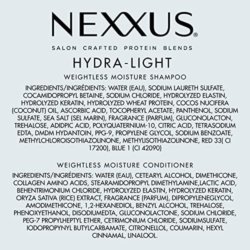 Nexxus Shampoo and Conditioner Hydra-Light 2 Count for Oily Hair Hair Care System Formulated With Proteinfusion Blend 13.5 oz