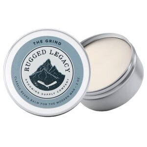 rugged legacy - beard balm, the grind 2oz beard balm for men, scented beard balm with notes of coffee & fresh bergamot, beard balm made with natural oils that enrich your entire beard - roots to end