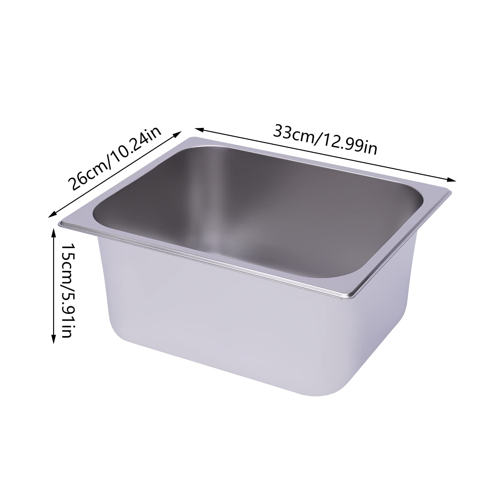 LOYALHEARTDY 6 Pack Hotel Pans 6" Deep Steam Table Pan 1/2 Half Size 13" L x 10.2" W Commercial Hotel Pan Stainless Steel Catering Food Pan