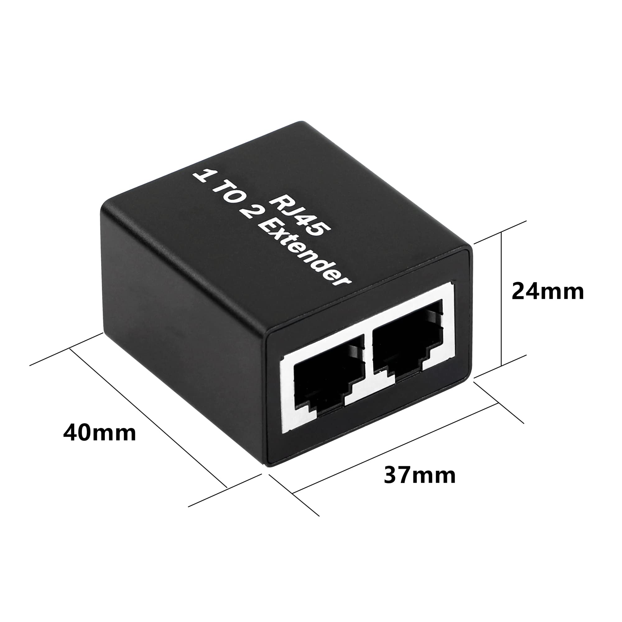 GELRHONR RJ45 Splitter Adapter,RJ45 Ethernet Splitter 1 to 2 Network Adapter(2 Devices Surf Internet Simultaneously) Works for Cat5e/Cat6/Cat8 Connector LAN Internet-1Pair Use