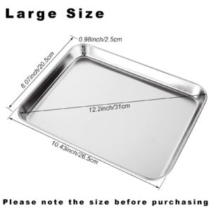 3PCS Metal Tray, 8''x10.5''x1''Stainless Steel Tray, Thickening Dental Tray, Professional Medical Surgical Tray Instrument Tray for Kitchen Baking, Lab Instrument, Dental, Medical Surgical Instrument