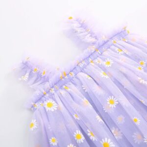 BGFKS Baby Girls Toddler Daisy Tutu Dress,Princess Party Dress with Soft Daisy Flower Headband.(Purple,12 Months)