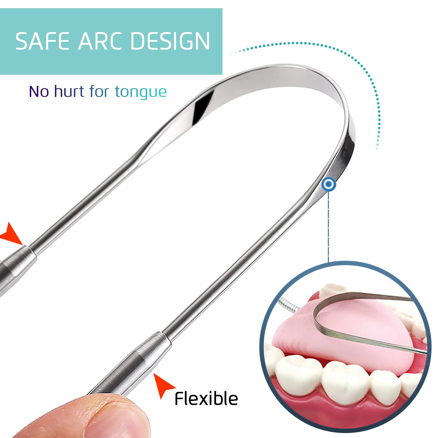 Premium Tongue Scraper, 3PCS Tongue Scraper, Stainless Steel Tongue Scrapers, Tounge Scraper Cleaner, Professional Tongue Brush,Tongue Coating Remover, Oral Care