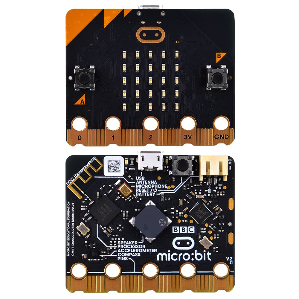 GeeekPi BBC Micro:bit V2.2 Board with Micro USB Cable and Battery Holder for Coding and Programming(Not Include Batteries)