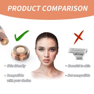 Women Facial Hair Remover Replacement Heads for Finishing Touch replacement heads flawless facial hair remover Tool for Women 18K Gold-Plated Rose Gold 4 Count