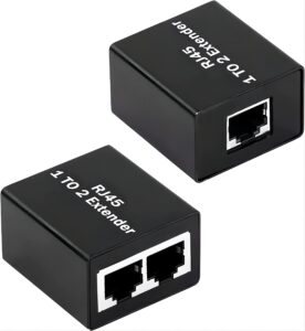 gelrhonr rj45 splitter adapter,rj45 ethernet splitter 1 to 2 network adapter(2 devices surf internet simultaneously) works for cat5e/cat6/cat8 connector lan internet-1pair use