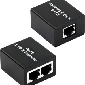 GELRHONR RJ45 Splitter Adapter,RJ45 Ethernet Splitter 1 to 2 Network Adapter(2 Devices Surf Internet Simultaneously) Works for Cat5e/Cat6/Cat8 Connector LAN Internet-1Pair Use