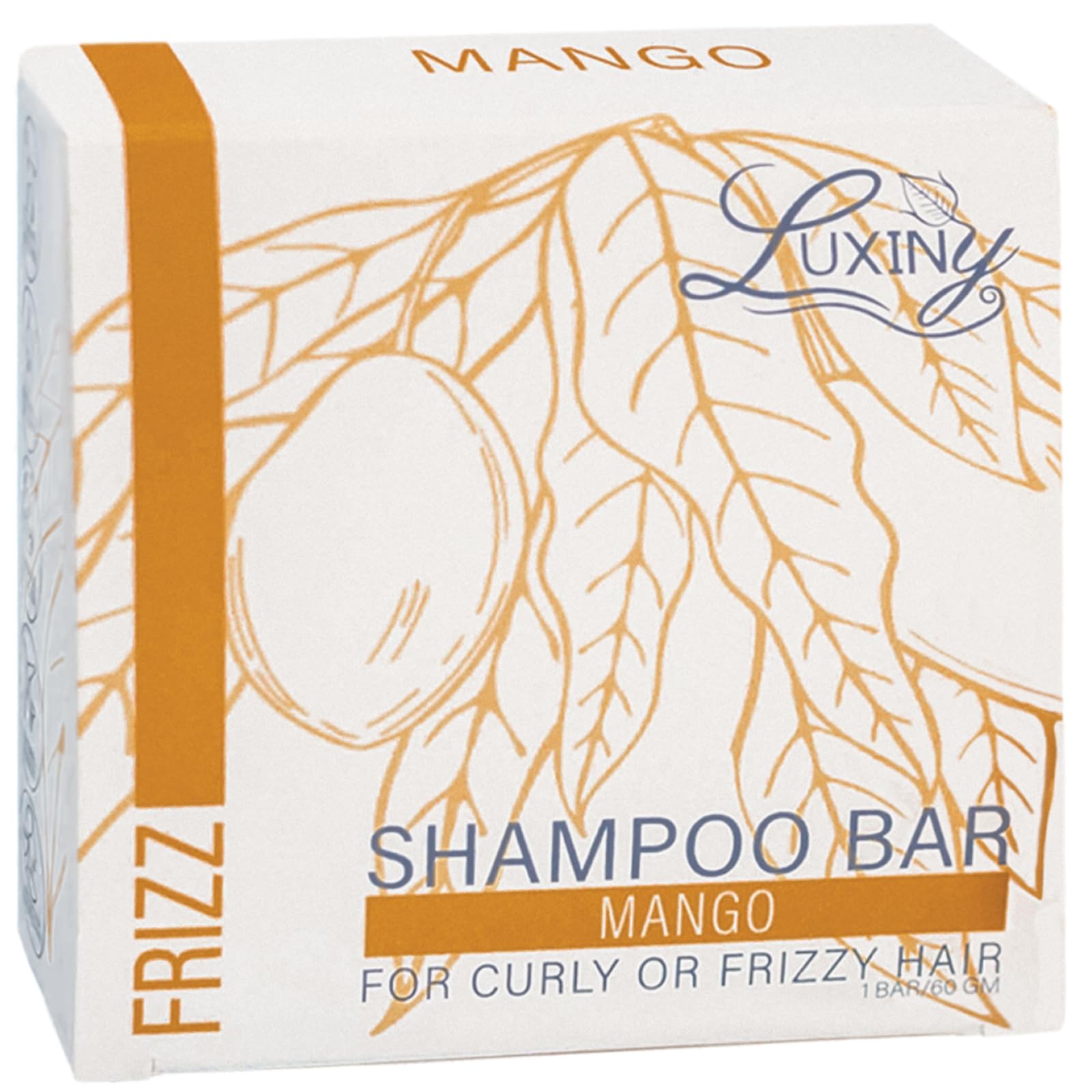 Luxiny Shampoo Bar, Natural, Made in USA, Up to 60 Washes, Vegan, Sulfate Free, Mango, 2.2 Ounce, Shampoo Bar All Hair