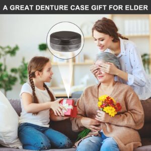 Denture Case, Leak Proof Denture Bath Case Cup Kit for Travel Cleaning, Denture Holder Box Bath Soaking Container for Women & Men with Mirror, Strainer, Removal Tool and Denture Brush(Grey)