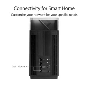 ASUS ZenWiFi Pro AXE11000 Tri-Band WiFi 6E Mesh System (ET12 2PK) - Whole Home Coverage up to 6000 Sq.Ft & 6+ Rooms (Renewed)