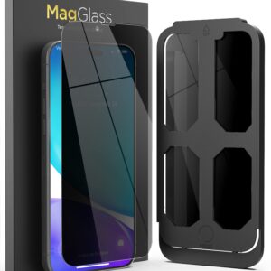 magglass Privacy+ Guard for iPhone 14 PRO MAX Privacy Screen Protector Tempered Glass, Case Compatible (Anti-Spy Side Tint)