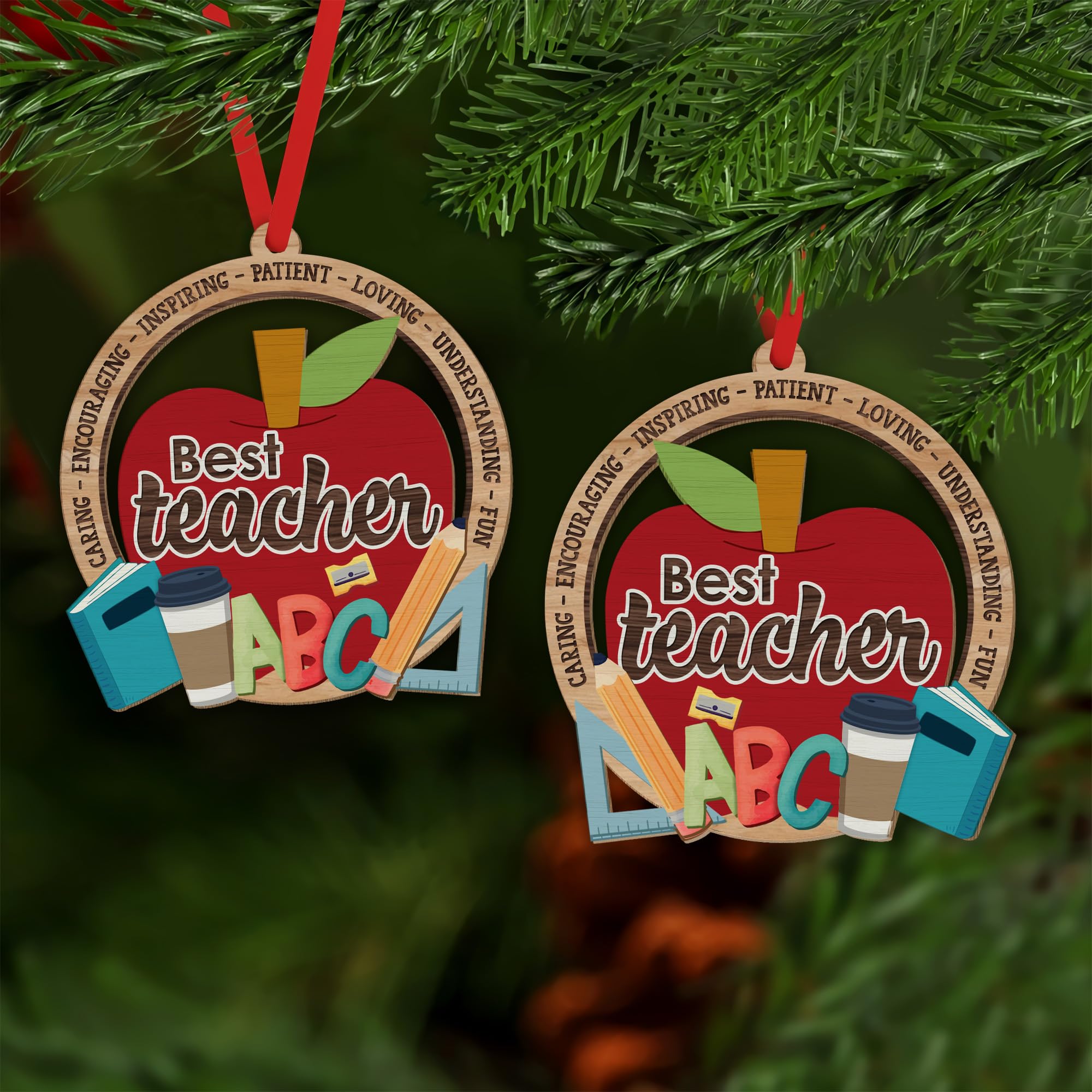 MUCHNEE Teacher Christmas Ornaments 2024, Gift For Teachers, End Of Year Teacher Gifts From Students University, Teacher Ornament, Thank You Appreciation Teacher Gift, Best Teacher Gifts For Women Men