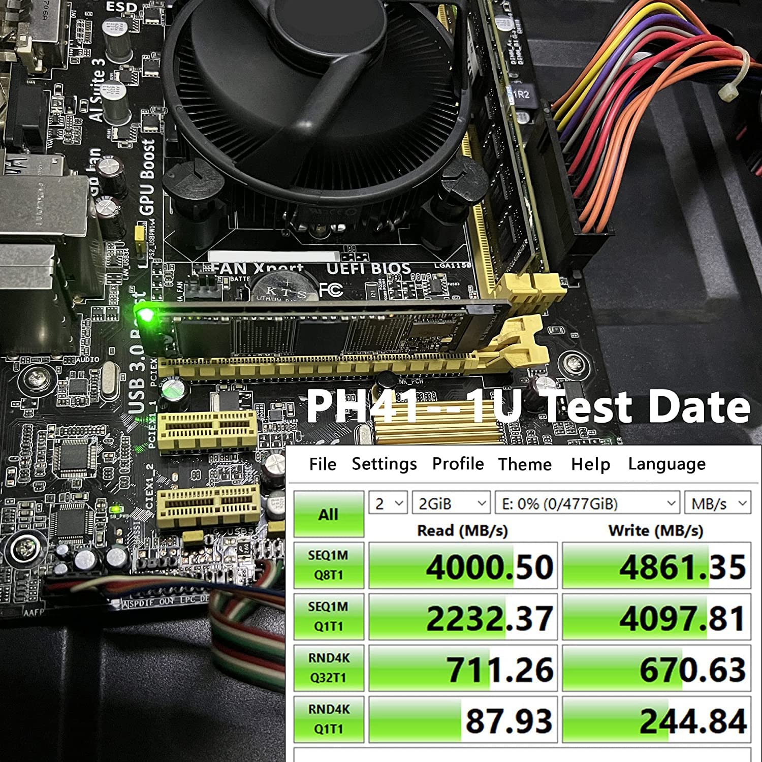 GELRHONR M.2 NVME to PCIe 4.0x4 Adapter Card for 1U Case,Supports M Key 2280,2260,2242,2230 M.2 Solid State Drives(Do not Support NGFF)