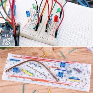 Diitao Electronic Breadboard Component,Electronic Fun Kit with 830 Tie Point Breadboard,Bundle,Power Supply,Jumper Wires,Resistors,LED for Arduino for Raspberry Pi