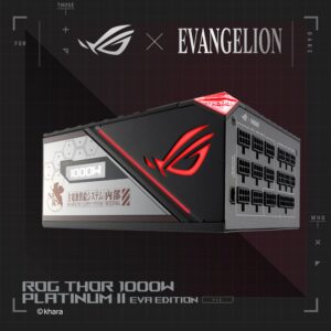 ROG Thor 1000W Platinum II EVA Edition (1000Watt, FullyModular Power Supply, 80+Platinum,Lambda A++Certified,ROG heatsinks,135mm PWM fan, 0dB Mode,OLED Panel,Sleeved Cables,AuraSync, 10 Year Warranty)