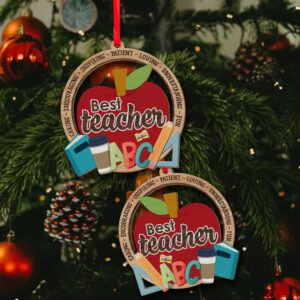 MUCHNEE Teacher Christmas Ornaments 2024, Gift For Teachers, End Of Year Teacher Gifts From Students University, Teacher Ornament, Thank You Appreciation Teacher Gift, Best Teacher Gifts For Women Men