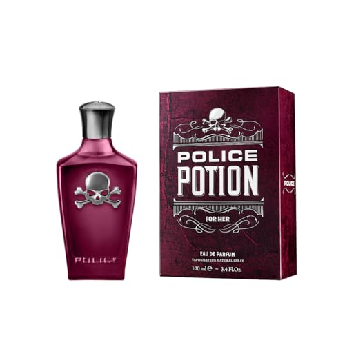 Police Potion Love For Her for Women - An Amber, Woody Scent - Notes Of Sweet Bergamot, Rose, And White Musk - Sleek, Dreamlike Container That Inspires The Senses - 3.4 Oz EDP Spray