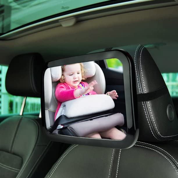 LmtLessDeals Baby Car Mirror Shatterproof Safely Monitor Infant Child in Rear Facing Seat Crash Test Rear Facing Car Mirror XL Wide Angle