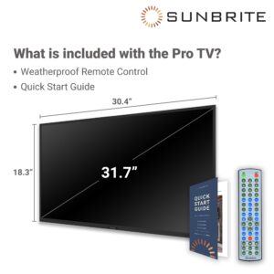 SunBrite Pro 2 Series 32-inch Full Sun Ultra Bright Outdoor TV, Full HD Weatherproof Television, 1500 nit Anti-Glare Screen, SB-P2-32-1K-BL