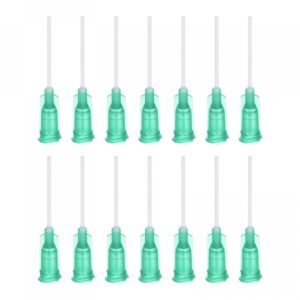 uxcell 50 pcs 18g plastic dispensing needles, 1" pp glue needle tube blunt luer lock tips with pp flexible needle for liquid glue gun, green