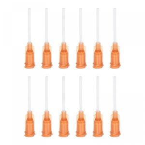 uxcell 20 pcs 15g plastic dispensing needles, 1" pp glue needle tube blunt luer lock tips with pp flexible needle for liquid glue gun, amber