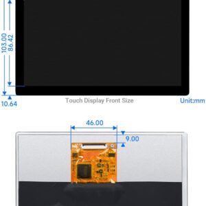 waveshare 7inch IPS Capacitive Touch Display 1024x600 Pixel, Integrated Thin and Light LCD with Adapter Board, for Raspberry Pi/Jetson Nano/Windows/PC, Support Windows/Linux/Android