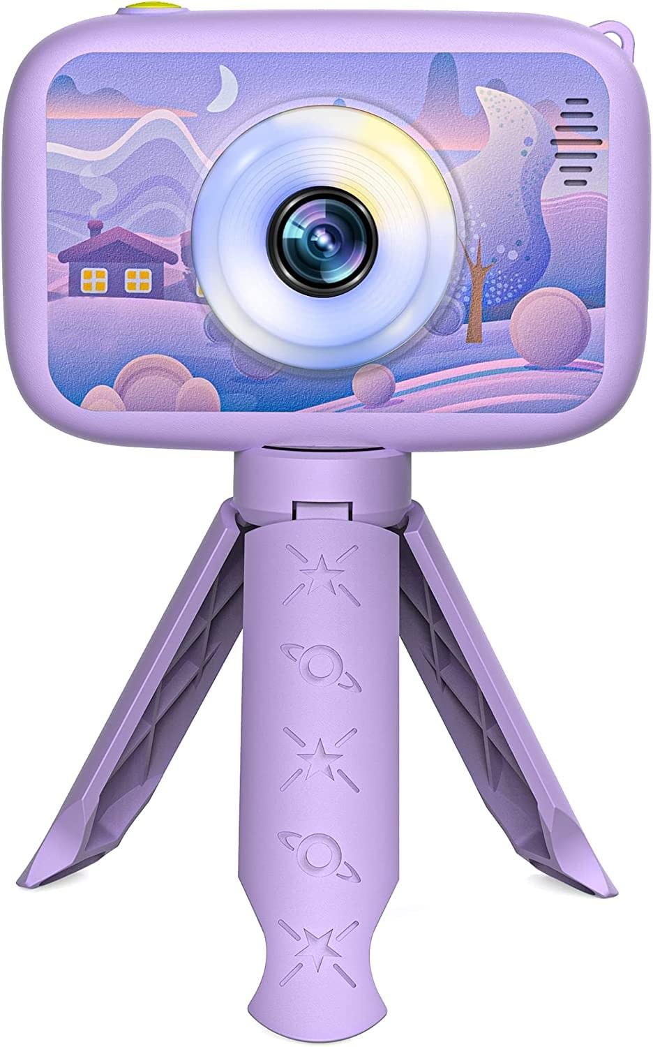 MIIULODI Kids Camera, Christmas Birthday Gift for Kids 3-12 Year Old Girl Boy 2.4 Inch Time-Lapse Video Record Scientific Children Digital Cameras Toddler Night Light Toys for 4 5 6 7 8 Year Old