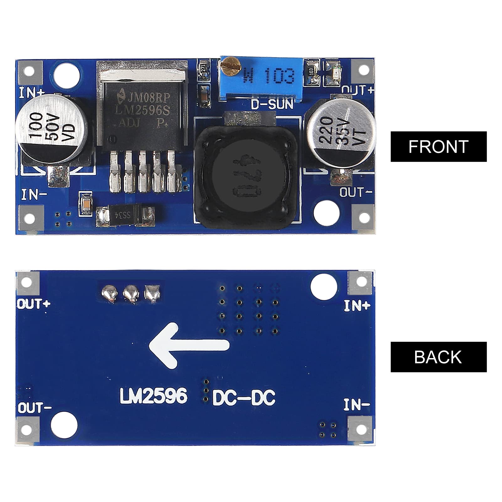 Diitao 10PCS LM2596 DC-DC Buck Converter Step Down Modules 3A 3-40V to 1.5-35V High Efficiency Voltage Regulator Buck Converter Adjustable