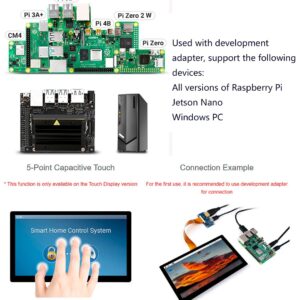 waveshare 7inch IPS Capacitive Touch Display 1024x600 Pixel, Integrated Thin and Light LCD with Adapter Board, for Raspberry Pi/Jetson Nano/Windows/PC, Support Windows/Linux/Android