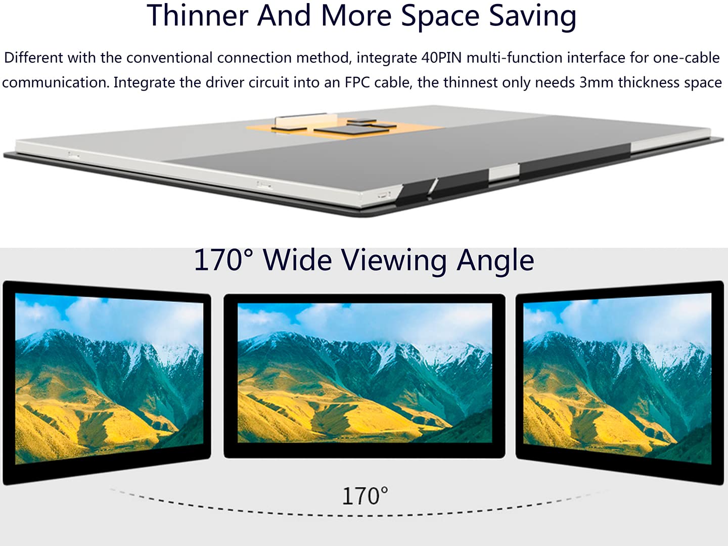 waveshare 7inch IPS Capacitive Touch Display 1024x600 Pixel, Integrated Thin and Light LCD with Adapter Board, for Raspberry Pi/Jetson Nano/Windows/PC, Support Windows/Linux/Android