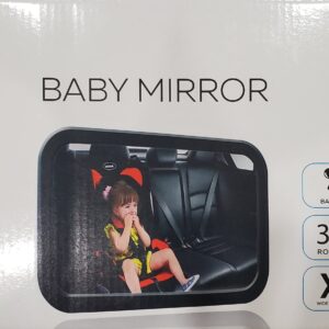 LmtLessDeals Baby Car Mirror Shatterproof Safely Monitor Infant Child in Rear Facing Seat Crash Test Rear Facing Car Mirror XL Wide Angle